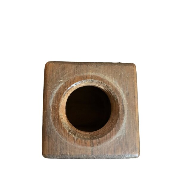 Vintage Wooden Salt Pepper Shaker Set Yellow Pattern Japan MidCentury Modern - Picture 8 of 16